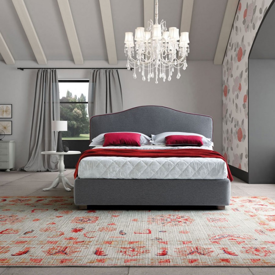Pat matrimonial cu tapiterie Le Comfort, Rosa
